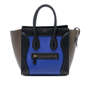 Pre-Loved Celine Micro Tricolor Leather Luggage Tote